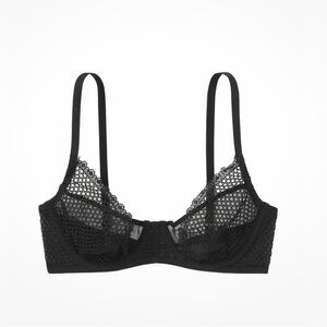 Victorias Secret luxe Fishnet Unlined Demi Bra black